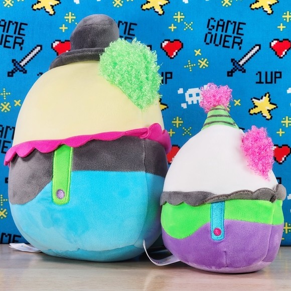 Squishmallow Resul the Clown 8" & Umberto 5" UltraSoft Blacklight Toy Plush NWT - Picture 3 of 8